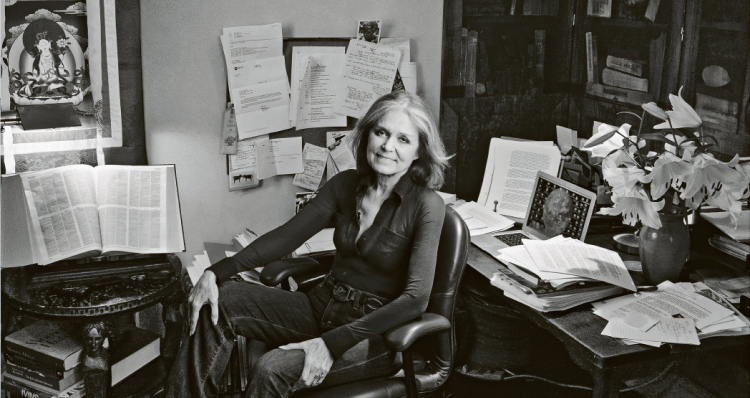 Gloria Steinem in her office